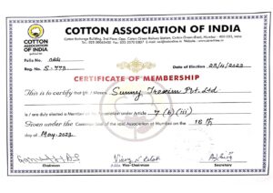 Cotton Association of India Certificate